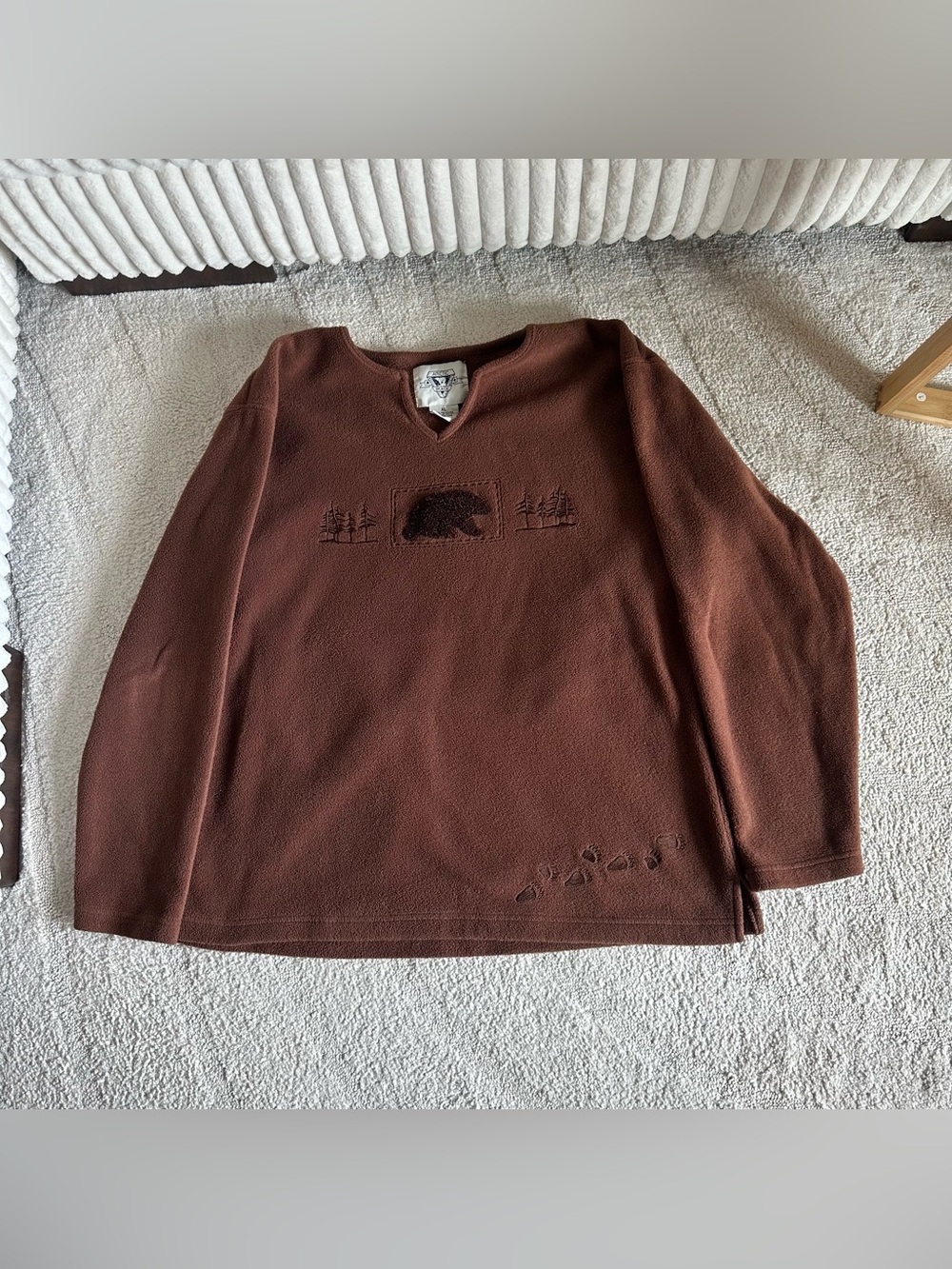 Arctic Image Women’s Vintage Brown Bear Fleece Sweater